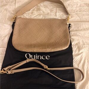 Quince Beige Woven Leather Shoulder Bag